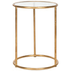 SAFAVIEH Treasures Sonya Gold/ Mirror Top Accent Table - 15 x 15 x 19.7 - 15Wx15Dx20H