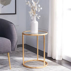 SAFAVIEH Treasures Sonya Gold/ Mirror Top Accent Table - 15 x 15 x 19.7 - 15Wx15Dx20H