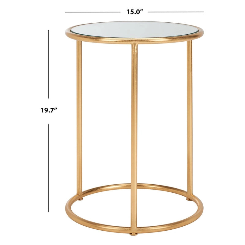SAFAVIEH Treasures Sonya Gold/ Mirror Top Accent Table - 15 x 15 x 19.7 - 15Wx15Dx20H