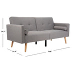 SAFAVIEH Tamekia Foldable Futon Bed with Pillow - 74.8 x 31.9 x 34.7