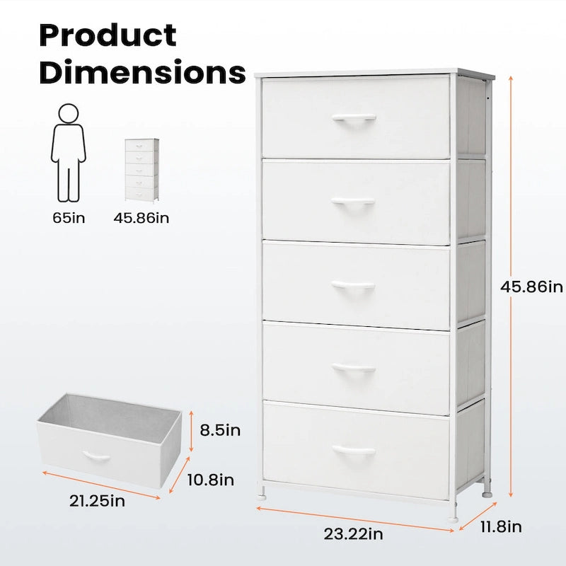 VredHom Vertical 5 Drawers Storage Tower