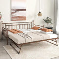 Twin Daybed with Trundle-Metal daybed with pop up trundle for Adults