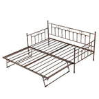 Twin Daybed with Trundle-Metal daybed with pop up trundle for Adults