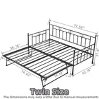 Twin Daybed with Trundle-Metal daybed with pop up trundle for Adults