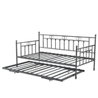 Twin Daybed with Trundle-Metal daybed with pop up trundle for Adults