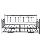 Twin Daybed with Trundle-Metal daybed with pop up trundle for Adults