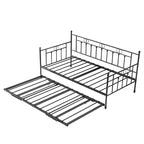 Twin Daybed with Trundle-Metal daybed with pop up trundle for Adults