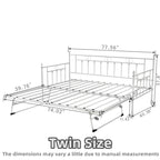 Twin Daybed with Trundle-Metal daybed with pop up trundle for Adults
