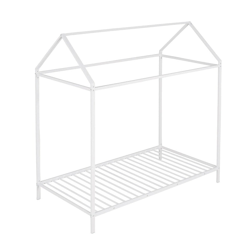 House Bed Frame Twin Size , Kids Bed Frame Metal Platform Bed Floor Bed for Kids Boys Girls No Box Spring Needed