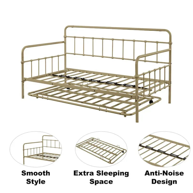 Metal Frame Daybed with trundle