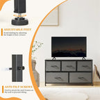 Storage Dresser with 5 Drawers and Anti-Tipping Accessories
