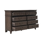 Paradise Valley Saddle Brown 8 Drawer Dresser