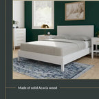 New Heights Renner Wood Platform Bed with Headboard
