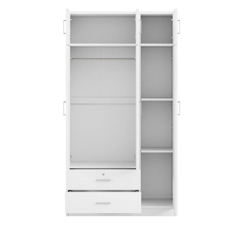 Mirror Wardrobe with 2 Drawers and Top Cabinet by Harper&Bright Designs