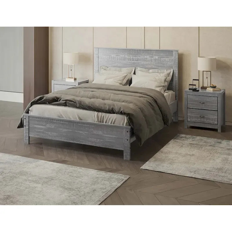 Yes4wood Albany Twin Bed Frame with Headboard, Solid Wood