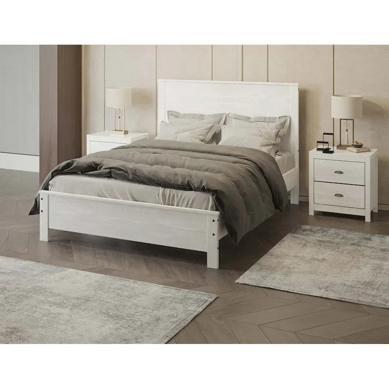 Yes4wood Albany Twin Bed Frame with Headboard, Solid Wood