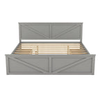 Wooden Platform Bed with 4 Storage Drawers and Support Legs