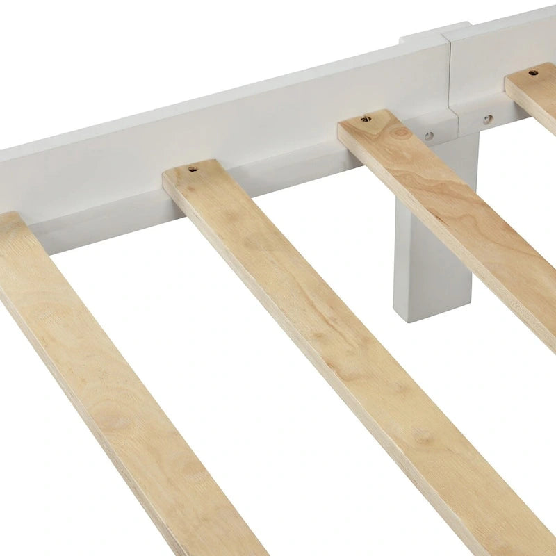 Wood Platform Bed with Headboard & Footboard, No Box Spring Needed