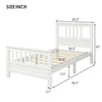 Wood Platform Bed with Headboard & Footboard, No Box Spring Needed