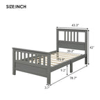 Wood Platform Bed with Headboard & Footboard, No Box Spring Needed