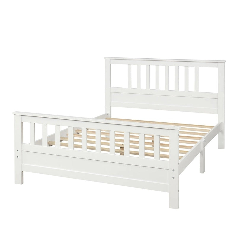 Wood Platform Bed with Headboard & Footboard, No Box Spring Needed