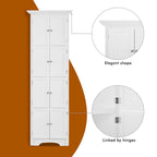 Tall Storage Cabinet with 4 Shelves for Living Room, Kitchen