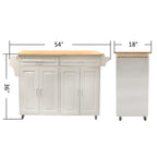 Rolling Kitchen Island Cart with Solid Wood Top