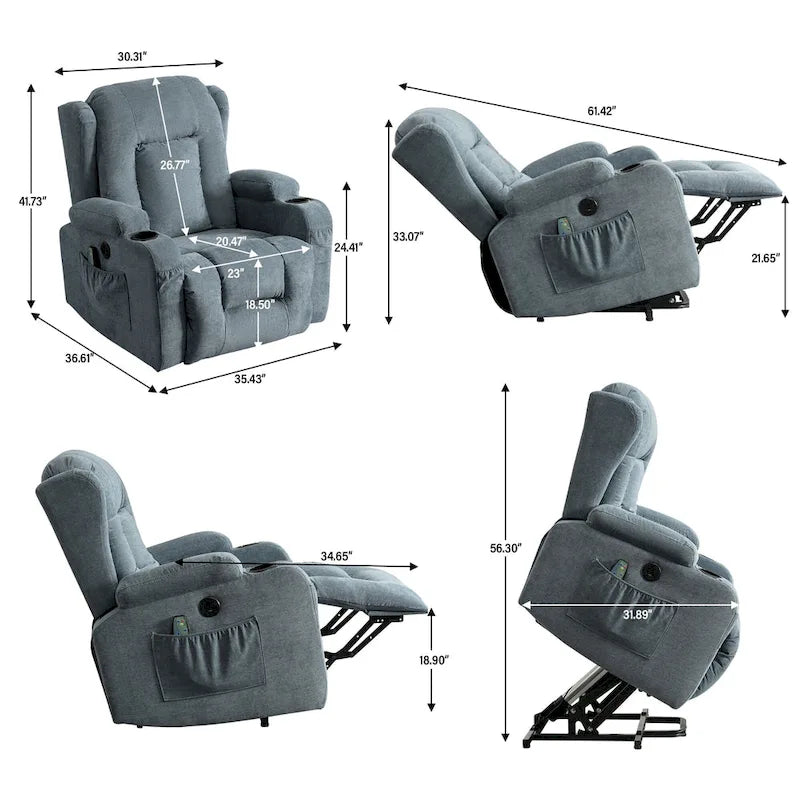 Recliner Chair for Living Room with Side Pocket