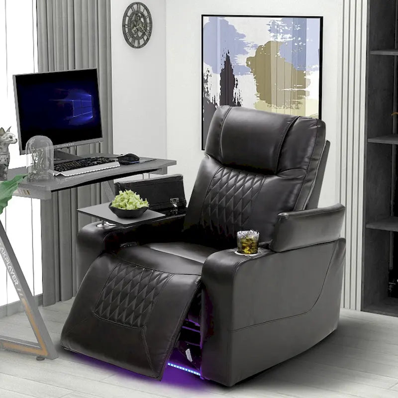 Power Motion Recliner with 2 Convenient Cup Holders