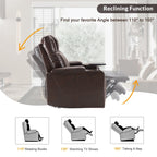 Power Motion Recliner with 2 Convenient Cup Holders