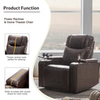 Power Motion Recliner with 2 Convenient Cup Holders