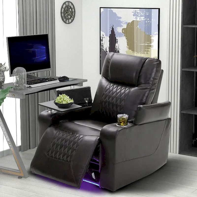 Power Motion Recliner with 2 Convenient Cup Holders