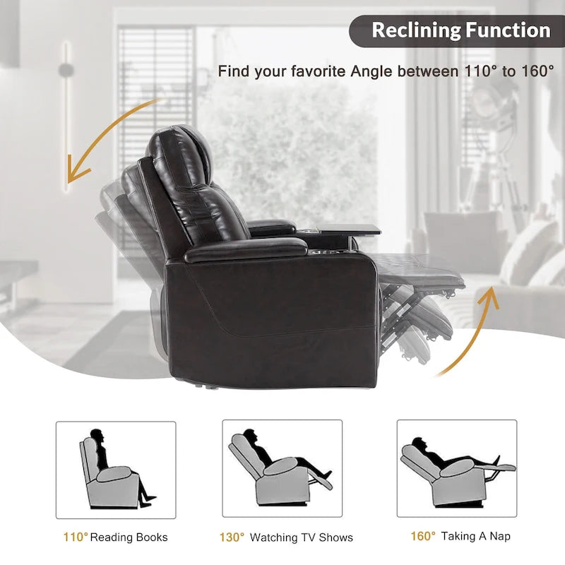 Power Motion Recliner with 2 Convenient Cup Holders