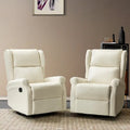 Baksoho Swivel Nursery Faux Leather Recliner with Metal Base Set of 2 by HULALA HOME