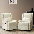 Baksoho Swivel Nursery Faux Leather Recliner with Metal Base Set of 2 by HULALA HOME