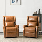 Baksoho Swivel Nursery Faux Leather Recliner with Metal Base Set of 2 by HULALA HOME