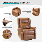 Baksoho Swivel Nursery Faux Leather Recliner with Metal Base Set of 2 by HULALA HOME