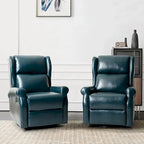 Baksoho Swivel Nursery Faux Leather Recliner with Metal Base Set of 2 by HULALA HOME