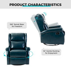 Baksoho Swivel Nursery Faux Leather Recliner with Metal Base Set of 2 by HULALA HOME