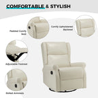 Baksoho Swivel Nursery Faux Leather Recliner with Metal Base Set of 2 by HULALA HOME