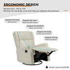 Baksoho Swivel Nursery Faux Leather Recliner with Metal Base Set of 2 by HULALA HOME