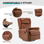 Baksoho Swivel Nursery Faux Leather Recliner with Metal Base Set of 2 by HULALA HOME