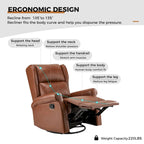 Baksoho Swivel Nursery Faux Leather Recliner with Metal Base Set of 2 by HULALA HOME