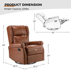 Baksoho Swivel Nursery Faux Leather Recliner with Metal Base Set of 2 by HULALA HOME