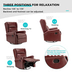 Baksoho Swivel Nursery Faux Leather Recliner with Metal Base Set of 2 by HULALA HOME