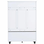 5-in-1 Entryway Bench with Shutter-shaped Doors, Coat Rack, Cushion and 4 Sturdy Hooks