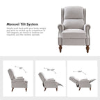 Terri Traditional Roll Arm Manual Recliner with Solid Wood Legs Set of 2 by HULALA HOME