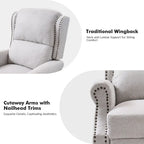 Terri Traditional Roll Arm Manual Recliner with Solid Wood Legs Set of 2 by HULALA HOME