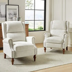 Terri Traditional Roll Arm Manual Recliner with Solid Wood Legs Set of 2 by HULALA HOME