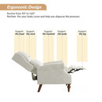 Terri Traditional Roll Arm Manual Recliner with Solid Wood Legs Set of 2 by HULALA HOME